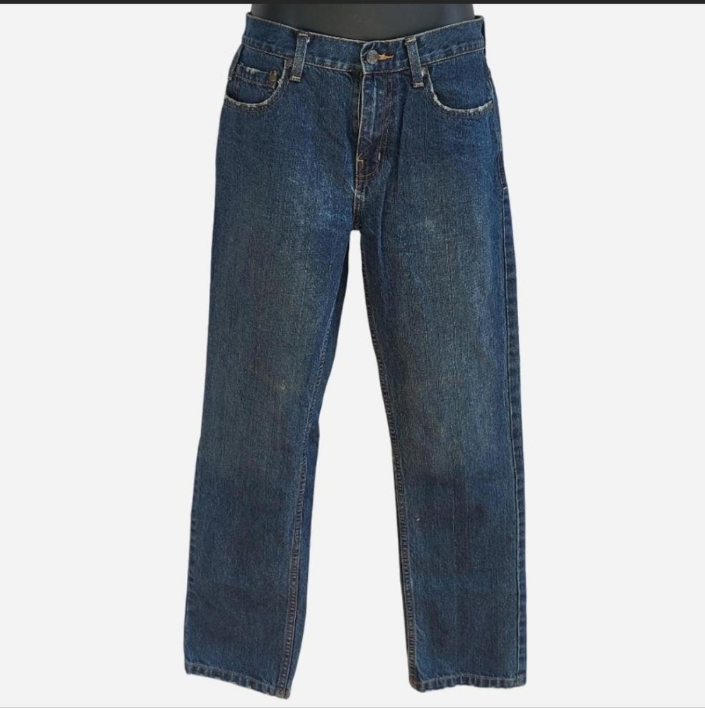 Raw Edge Blue Straight Leg Jeans